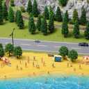 32 Pcs Mixed Model Trees 0.7 to 4.45 Inch Miniature Trees Train Scenery Diorama Tree Railroad Architecture Fake Tree for DIY Crafts, Building Model, Scenery Landscape, Natural Green