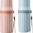 2pcs Travel Toothbrush Cup, Toothbrush Holder Toothpaste Storage Box Multifunctional Large Capacity for Traveling, Camping, Trip