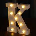 Light Up Letters, Led Letter Lights 26 Alphabet, Decorative Lighted Letter, Battery Powered Led Marquee Letters for Party, Bar, Night Light, Home Decor (K)