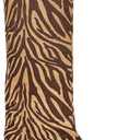 Knee High Boots for Women Pointed Toe Kitten Heel Casual Fashion Long Boots (6.5, Zebra Pattern)