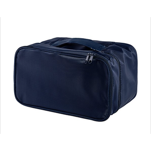 JJ POWER Travel Underwear Organizer Bag, Lightweight Double Layer Large Capacity Cosmetic Bag Multiple Compartments and Pockets (Navy)