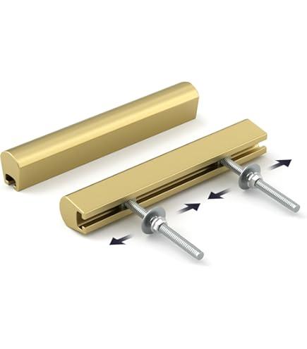 Peaha 10 Pack Gold Cabinet Pulls 3 inch Edge Pulls for Cabinets Desk Pull Gold Handle for Kitchen Cabinets 76mm Hole Centers