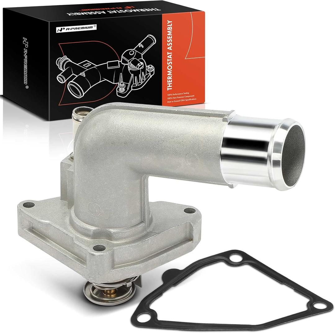 A-Premium Engine Coolant Thermostat and Housing Assembly with Gasket Compatible with Nissan Altima 02-06, Maxima 02-08, Murano 03-07, Quest 04-09 & Infiniti I35 02-04 - V6 3.5L, Repalce# 212008J10B