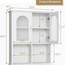 CJL Bathroom Wall Cabinet with Fluted Door, 23.6'' x 29.5'' Medicine Cabinet, Over The Toilet Storage Cabinet, White, 23.6''W x29.5''H x 8.3''D