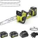 SEYVUM Brushless 12 Inch Chainsaw Cordless, 20V Battery Chainsaw with 2 x 4.0Ah Batteries, 2 x Chains, Electric Chainsaws with Tool-free Chain Tension, Auto Oiling for Wood Cutting Trimming Branch
