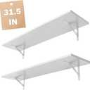 RedCall Floating Shelves for Wall,31.5 Inch Wall Mounted Shelves Set of 2,Long Board Shelves for Bedroom,Living Room, Bathroom & Kitchen Storage with Metal Brackets (White)