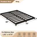 3 inch King Bed Frame with Rounded Corner, Low Profile Bed Frame