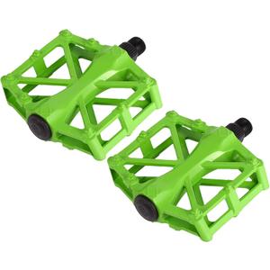 Qqmora Aluminium Pedals Durable Anti Skid Flat Platform Bicycle Pedal for Road Racing Recreational Cycling, High Strength Bright Colors Cost Performance (Green)
