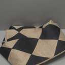 Lahome Checkered Easy Jute Runner Rug, 2x8 Hallway Kitchen Runner Rug Non Slip Washable Outdoor Carpet for Entryway Indoor, Checkerboard Black Indoor Outdoor Carpet for Hallway 8ft Entry,Black/Checkerboard -2