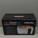 Mueller UltraToast Stainless Steel Toaster 4 Slice  Extra-Wide 1.6" Slots for Artisan Bread, Bagels & Frozen Waffles, 6 Browning Levels, LED Display, Cancel/Defrost/Reheat, Removable Crumb Tray