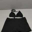 COZYEASE Women's 2 Piece Swimsuits Halter Triangle Top with High Waisted Shorts Bathing Suits Bikini Sets, S