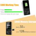 MP3 Player with Bluetooth and Speaker, 32GB MP3 Music Player, Up to 128GB Storage Extension, Portable and Multifunctional MP3 Players with FM Radio, Inlcuding Earphones, Supports Shuffle Playing