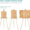 VISWIN 63" Easel Stand for Wedding Signs, Adjustable Wooden Display Easel with Holder, Tripod Floor Easel for Welcome Board, Poster, Picture, Photos, Paintings - Natural, 1 PCS