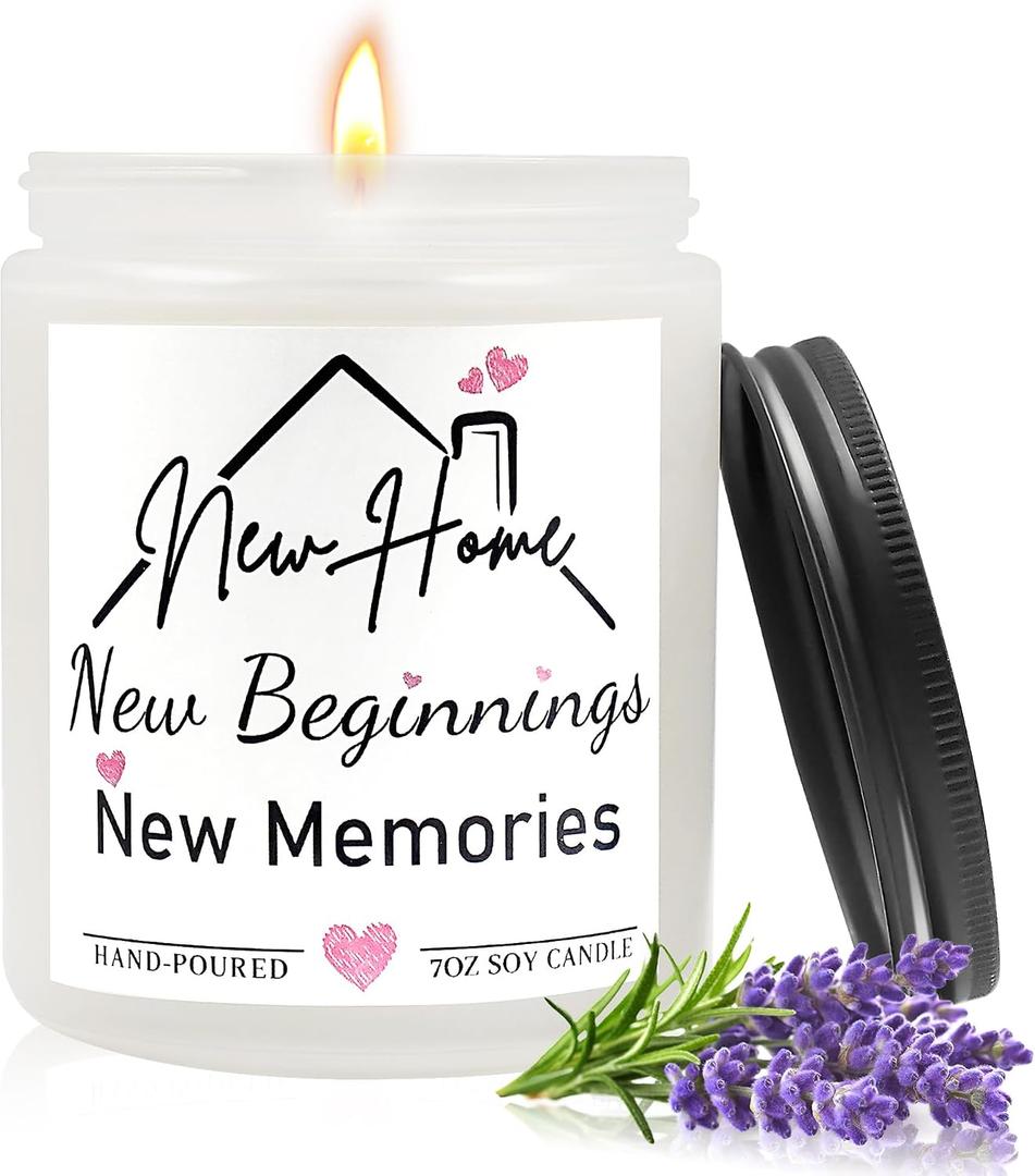 House Warming Gifts New Home,Perfect Housewarming Gifts 2026-Lavender Scented Candle,New Home Gift Ideas for Women,Men,Couple,New Homeowner,First Apartment,House Warming Party Decoration