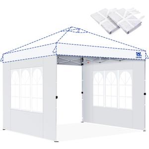 Fanpat Church Window 10x10ft Canopy Sidewalls for Pop Up Canopy, Waterproof UV Protection Fabric, Suitable for Outdoor Party, Picnics & Camping, White(2pcs Sidewalls Only, NOT Included Frame and Top)