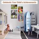 Wall-Mounted Medal Hooks Display Organizer 2 Pack-14 L-Shaped Metal Hooks with Engraved Never Give Up Wood Plaque | Medal Hanger Display for Sports, Race Bibs, Necklaces & Keys (Black, Never Give Up)