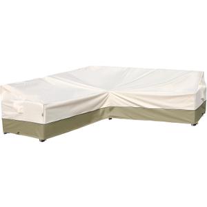 Outdoor Sectional Couch Cover - Waterproof, Rip-Stop, Anti-UV 600D Heavy Duty with 3 Air Vent (V-Shaped-105''X105''), Light Green Outdoor Sectional Couch Cover - Waterproof, Rip-Stop, Anti-UV 600D Heavy Duty with 3 Air Vent (V-Shaped-105''X105''), Light Green