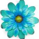 EASICUTI Blue Metal Flowers Wall Decor Metal Wall Art Decorations Hanging For Indoor Outdoor Home Bathroom Kitchen Room Bedroom Living Room Garden Patio Porch 12 Inch 