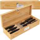 Upgraded Combination Lock Bamboo Locking Kitchen Knife Storage Secure & Eco-Friendly Wooden Knife Box with Improved Quality, Fits in Drawers & Keeps Knives Safe
