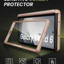 for Samsung Galaxy Z Fold 6 Case with Card Holder & Hinge Protection & Screen Protector, Built-in Camera Lens Cover, Rugged Shockproof Phone Cover Case for Samsung Z Fold 6 2024, Rose Gold