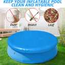 12FT Round Inflatable Above Ground Pool Cover Round Pool Cover with Drawstring Design for Easy Installation