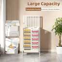 Laundry Hamper with Lid (16.9 * 13 * 26.5inches) Large Bamboo Laundry Bin Basket 85L Clothes Hamper with 1 Removable Bag Storage baskets for Bathroom (White)