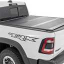 Rough Country Hard Low Profile Tri-Fold Tonneau Cover for Ram 1500 (2019-2026) & 1500 TRX (2021-2024) Flush Mount Aluminum Bed Cover