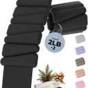 kure.fit Weighted Bangles | Adjustable Wrist and Ankle Weights for Women 2LB Each (Set of 2) | Ankle Weights for Yoga, Pilates & Walking | Leg & Arm Weights for Men | Home & Gym Workouts | Black