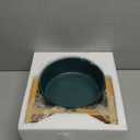 Elevated Ceramic Large Dog Bowl - Raised Dog Dish with Bamboo Stand - Heavy Weighted, No Tip Over, Comfortable Eating - 8.4" Diameter - 4.5 Cups - 68 fl oz - Green