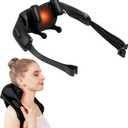 Cordless Neck and Shoulder Massager with Heat, Electric Deep Tissue Kneading for Back Pain, Hands-Free Shiatsu Massage Pillow, Portable for Home, Office, Travel