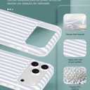 Compatible with iPhone 17 Pro Max Case, with Aesthetics Striped Design Case for Women Girl, Cute Fashion Simple Soft TPU Slim Protection Phone Case for iPhone 17 Pro Max 6.9'' - Light Blue & White