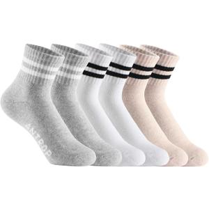 WoMen Quarter Crew Cotton Heel Tab Athletic Running Cushion Socks (6 Pairs) Size: 9-11