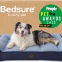 Bedsure SupportMax XL Orthopedic Dog Beds Large Sized Dog - Extra Thick Supportive Dogs Couch with Waterproof Washable Cover, Extra Large Comfort Pet Sofa with Soft Sherpa & Nonskid Bottom, Blue, 42" (Navy)