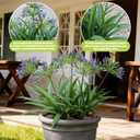 Artificial Flowers Plants for Outdoor Planters 8 Bundles Purple Flower Large Spring Summer 18.9 in Look Real Plasic Plant for Front Porch