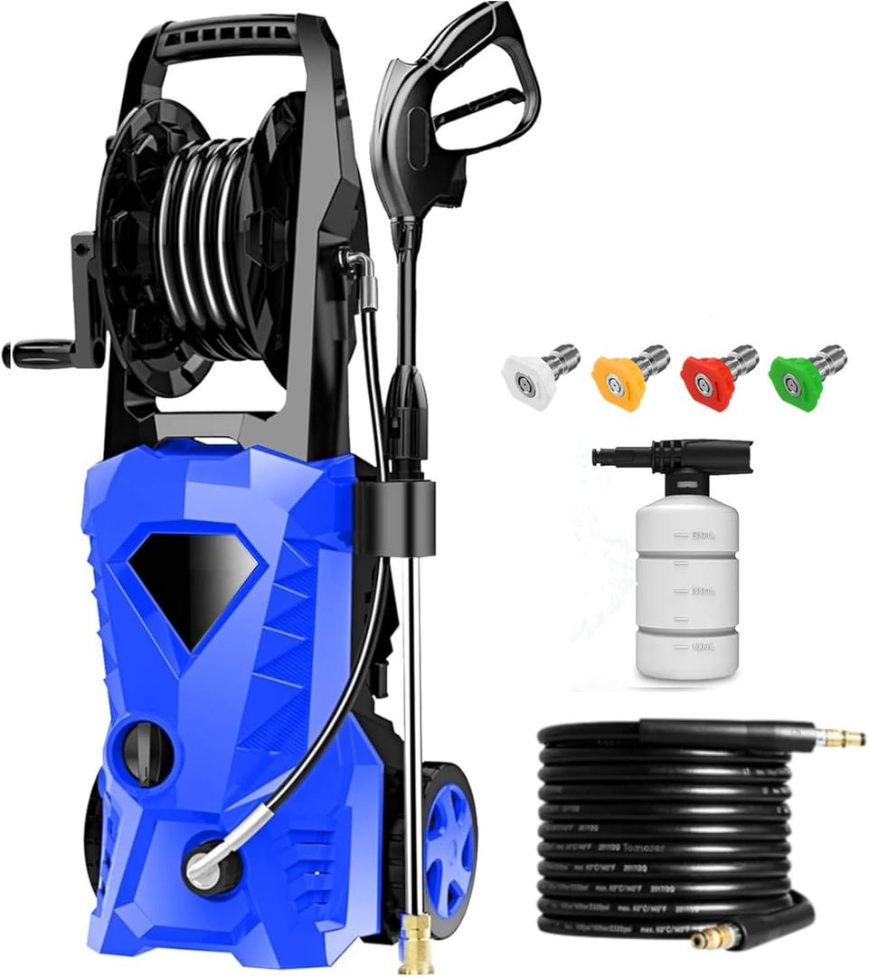 5000PSI Electric Pressure Washer 2025 2.8GPM High Power Washer with 4 Pressure Nozzle and Soap Bottle for Home, Car Washing, Fence Cleaning, Patio (Blue)
