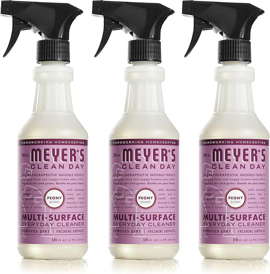 MRS. MEYER'S CLEAN DAY All-Purpose Cleaner Spray, Peony, 16 fl. oz - Pack of 3