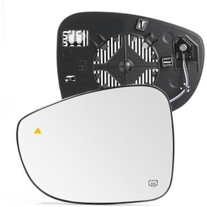 Left Driver Side Mirror Glass W/blind Spot Detection Compatible with 2017-2024 Chrysler Pacifica, 2020-2024 Voyager Replacement Rear View Power Heated Mirror Glass 2 Pin 68318281AB