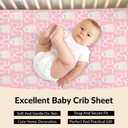 Halloween Spooky Pink Bows Baby Crib Sheets Cute Pastel Bows Soft Crib Sheet Spooky Season Fitted Crib Mattress Cover for Standard Crib and Toddler Mattresses 52"x28" (One size)