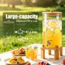 3 Gallon glass Large drink Dispenser for parites with Wood Stand