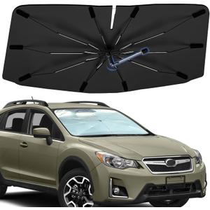 Windshield Sun Shade Umbrella for Subaru Crosstrek 2013-2017, Foldable Sunshade for Car Front Window, 360 Rotation Automotive Interior UV Protection for Outdoor Parking