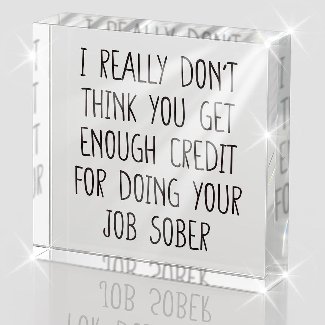 Funny Boss Gifts for Women Men, Funny Quotes White Elephant Gifts Sign, Appreciation Gifts for Manager Coworker Employee Decor Boss Day Gifts 4 x 4 Inch
