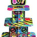 3 Tier 80s Theme Cupcake Stand 80's Birthday Party Decorations Cupcake Tower for Adults Neon Retro Hippie 1980s Hip Hop Theme Party Cake Holder Supplies