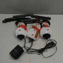 Homemory 3 Pack Solar Christmas Snowman Pathway Lights Outdoor Decor, Waterproof Lights Stakes for Winter Yard, Patio, Backyard, Porch, Lawn (All Black)