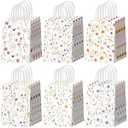Resholder 30 Pcs Wildflower Paper Gift Bags with Handles Spring Floral Party Favor Bags Colorful Flower Goodie Gift Candy Treat Pouches for Wedding Bridal Shower Baby Shower Birthday Spring Tea Party