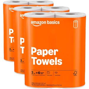 Amazon Basics 2-Ply Paper Towel, Flex Sheets, 150 Sheets per Roll, 6 Rolls, White, 900 Total Sheets