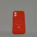 SKYLMW Designed for iPhone 16 Case with Magnetic Invisible Stand Compatible with Mag-Safe Military Drop Tested Shockproof Silicone Phone Cases for Women Men 6.1'', Red