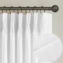White Linen Pinch Pleated Curtains 84 Inches Long 2 Panels for Living Room Bedroom Snow White Textured Linen Pleated Hooks Rings Back Tab Elegant Luxury Light Filtering Curtain Drapes 84 Inch Length