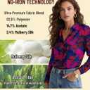 Non-Iron & Wrinkle-Free Womens Button Down Shirts with Mulberry Silk Long Sleeve Blouse Casual Work Tops (S)