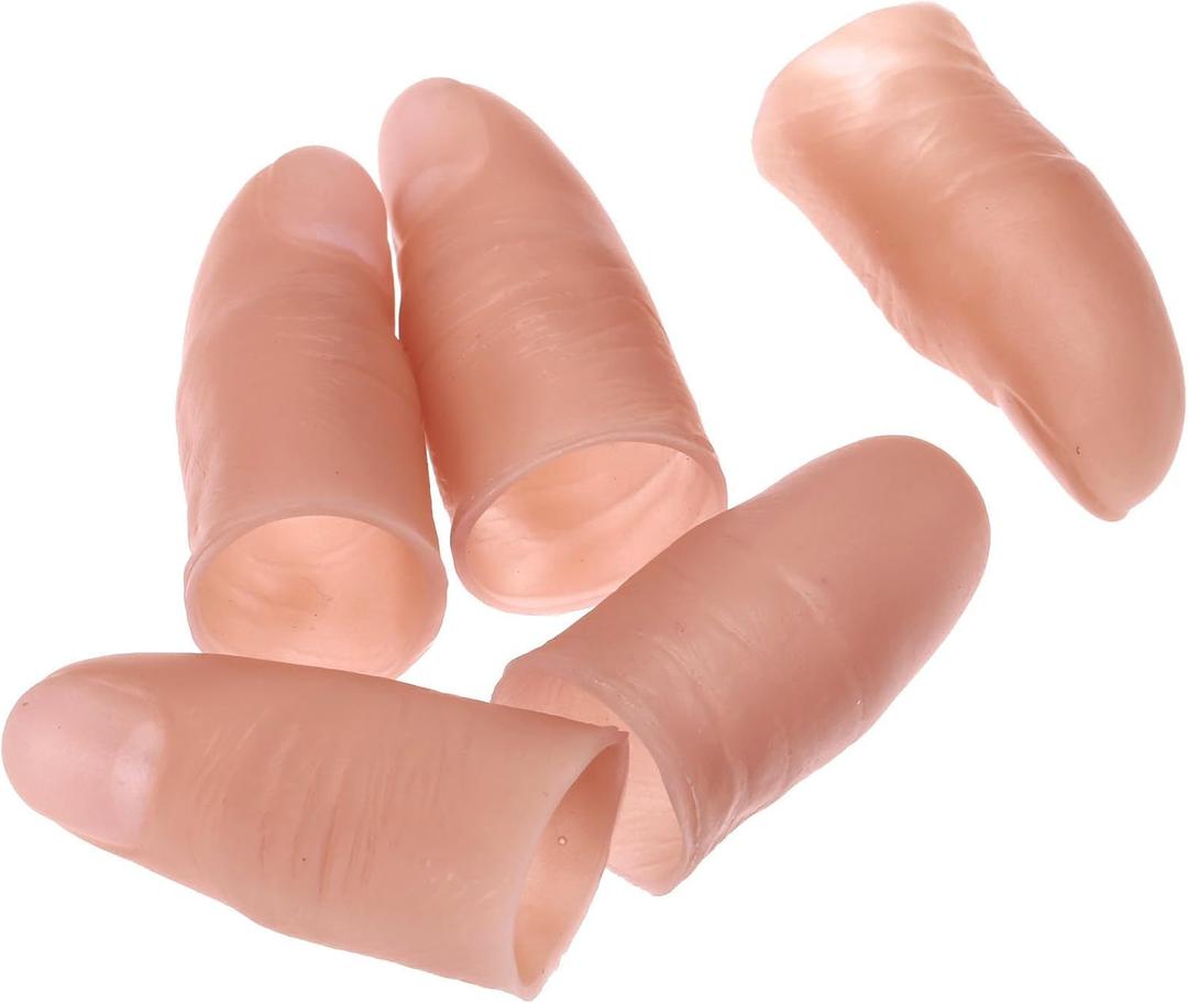 dophee Finger Magic Trick Fake Soft Thumb Tip Close Up Stage Show Prop Prank Toy (6Pcs)