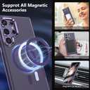 MATEPROX Magnetic Design for Samsung Galaxy S24 Ultra Case, Stylish Slim an-ti Yellow Translucent Matte Protective Cases with Screen Protector for S 24 Ultra 6.8'' 2024-Purple